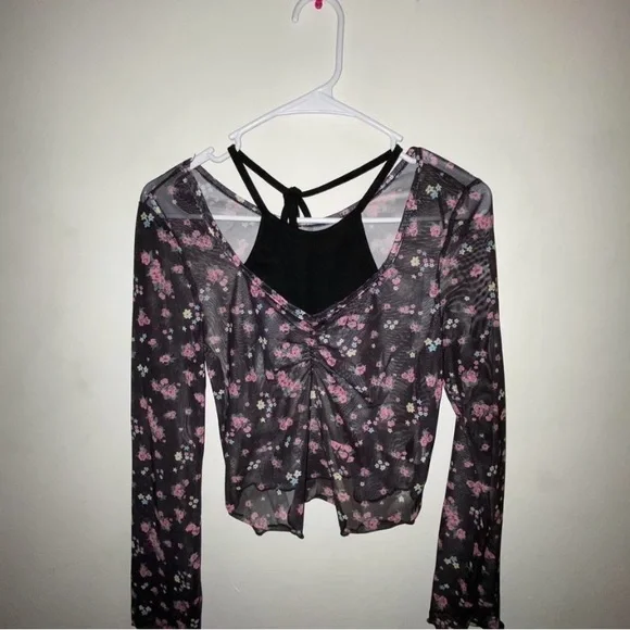 DAZY MESH HALF TANK CROP TOP 2 in 1 - Picture 1 of 3